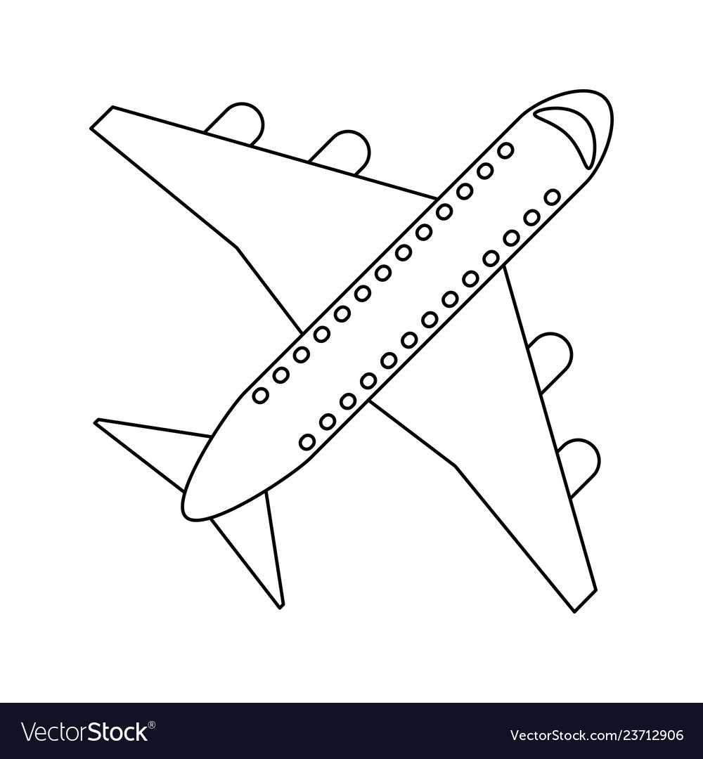 Airplane jet symbol black and white