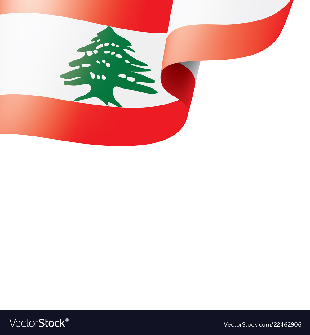 Lebanese flag on a white