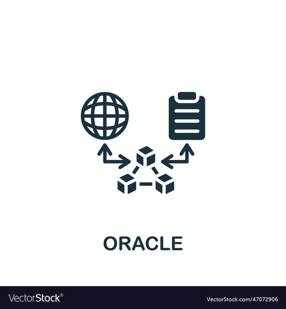 Oracle icon monochrome simple sign from Royalty Free Vector