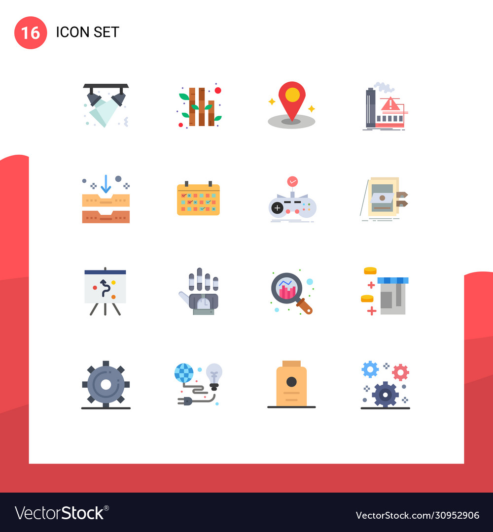 Set 16 modern ui icons symbols signs