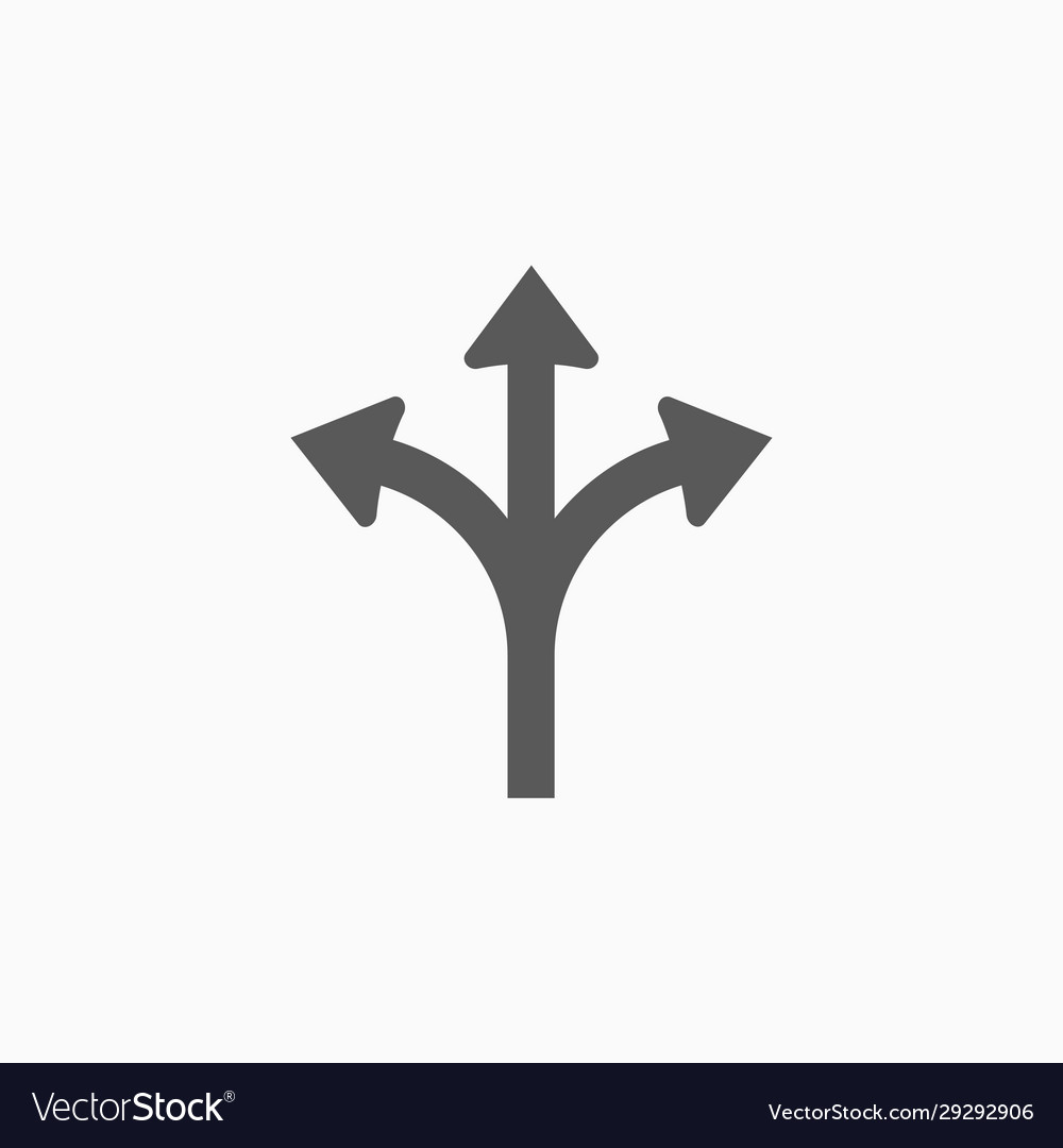 Three way direction arrow icon