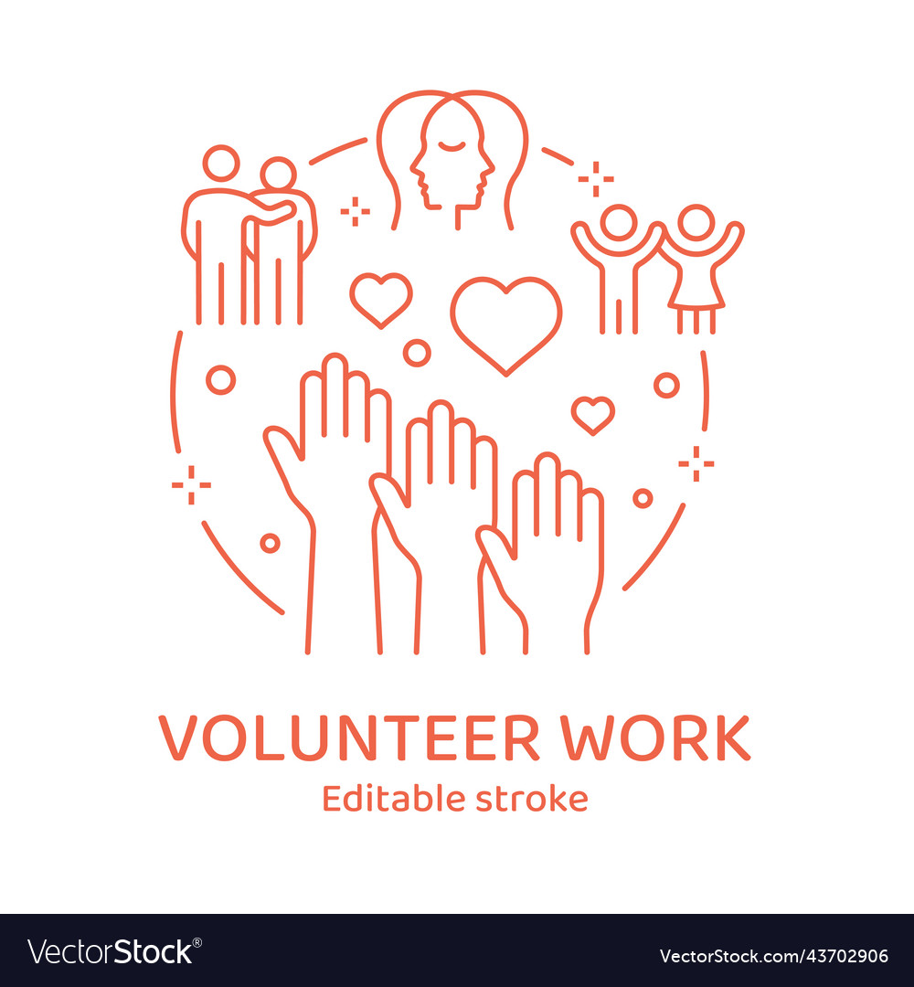 Volunteer work concept icon charity trust Vector Image