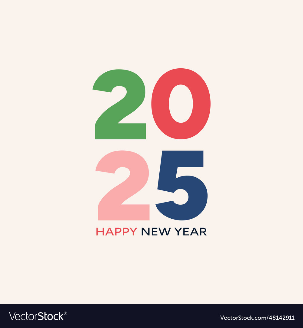 Happy new year 2025 background template with color