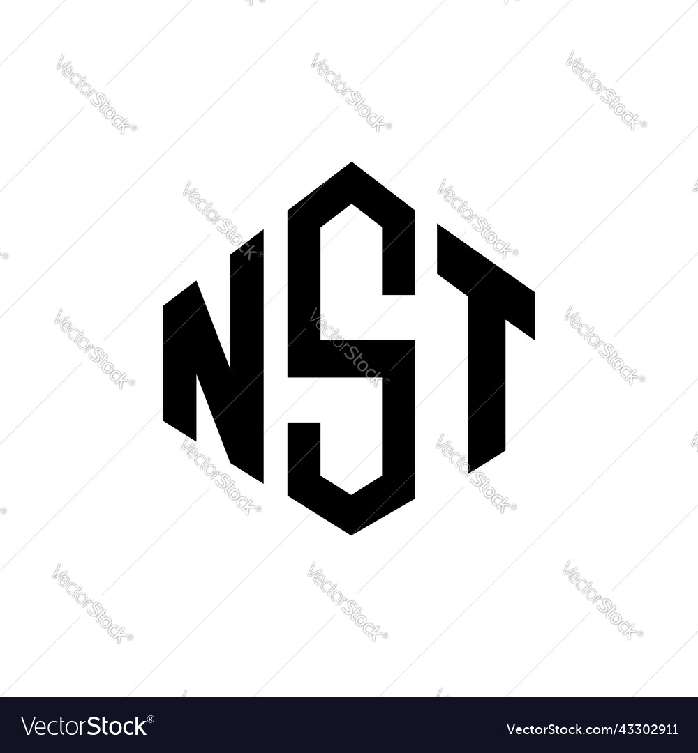 Nst letter logo design with polygon shape Vector Image