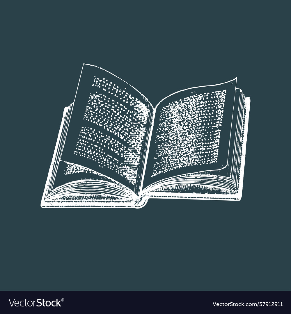 Open book hand draw Royalty Free Vector Image - VectorStock