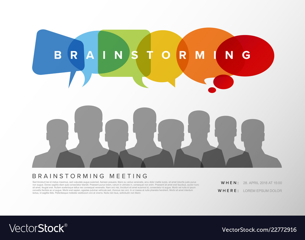 brainstorming meeting template royalty free vector image brainstorming template