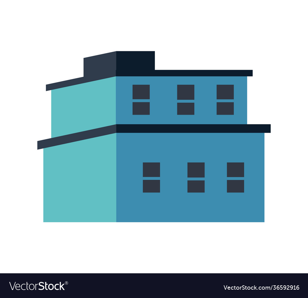 Building tow story Royalty Free Vector Image - VectorStock