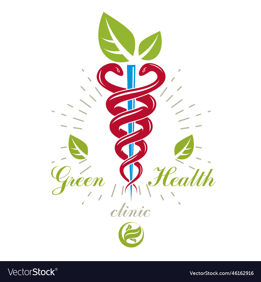 Caduceus Medical Symbol Graphic Emblem For Use Vector Image