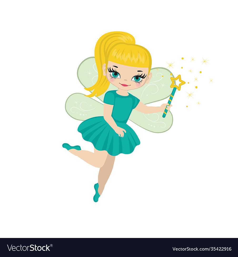 Cute and beautiful fairy Royalty Free Vector Image