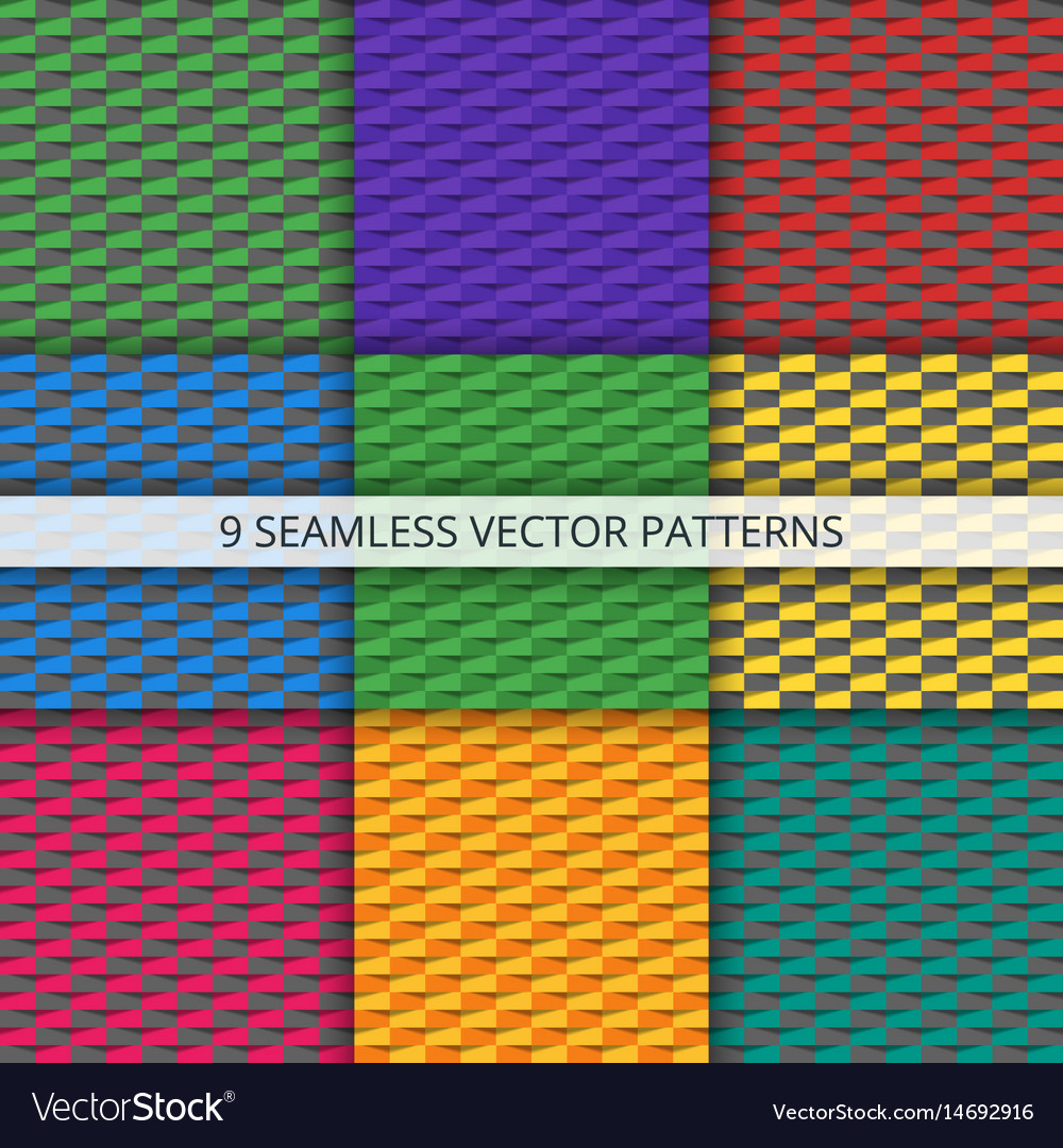 Seamless geometric patterns set Royalty Free Vector Image