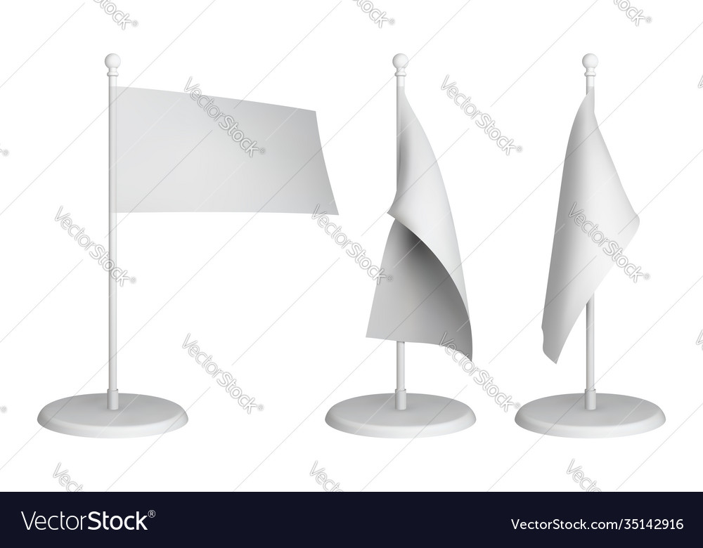 White desk flag mockup blank template Royalty Free Vector