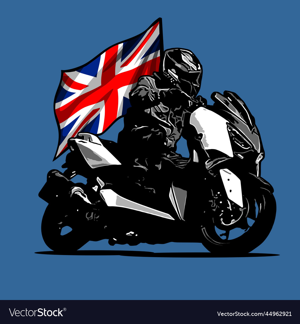 Big automatic scooter with british flag background