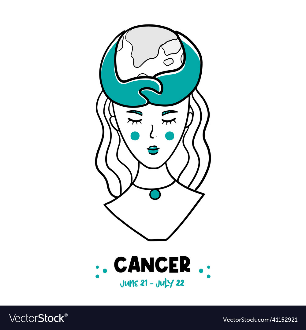 Cancer Zodiac Sign Girl Royalty Free Vector Image