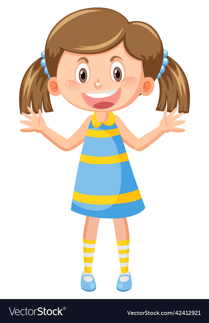 Cheerful girl with greeting gesture Royalty Free Vector