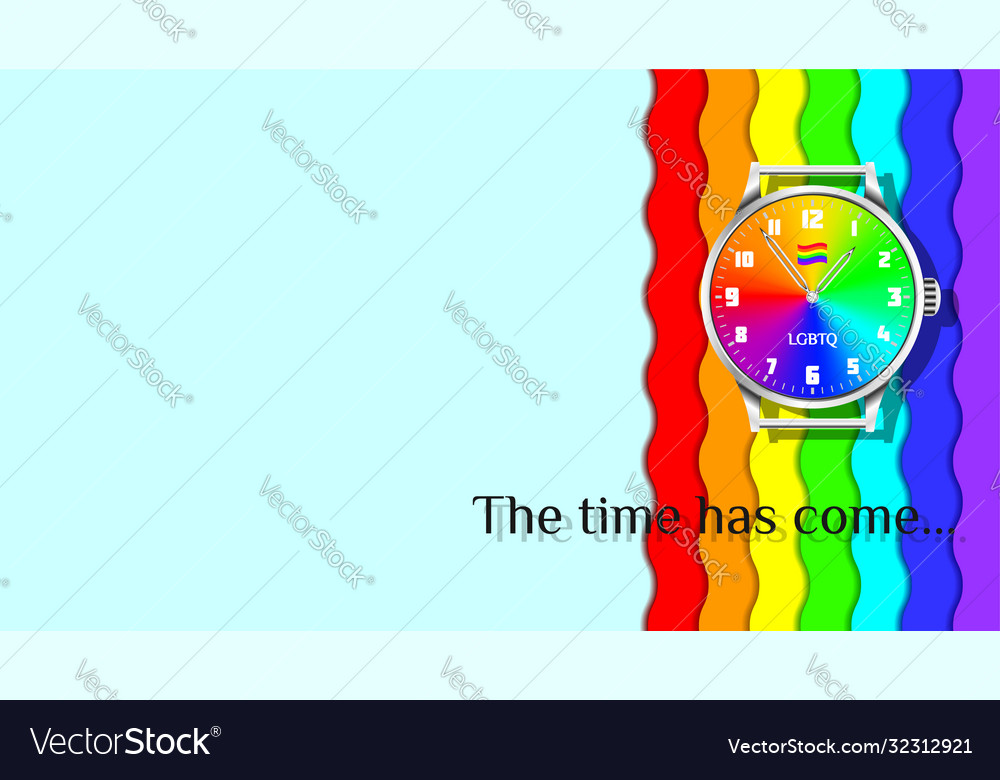 Classic wrist watch with a rainbow dial