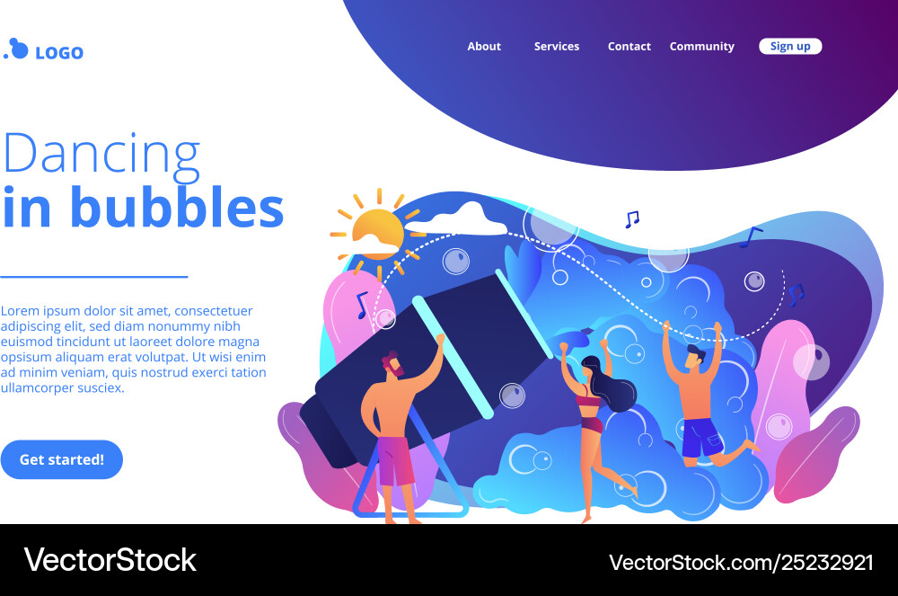 Concept landing page Royalty Free Vector Image