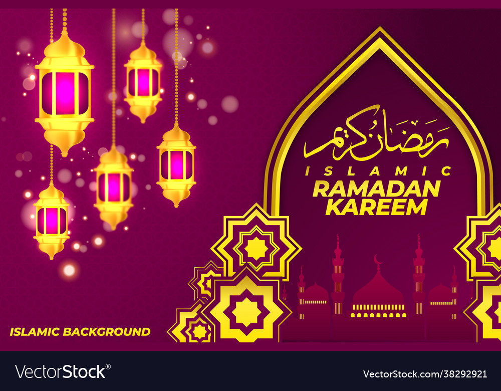 Islamic background ramadan kareem lantern Vector Image