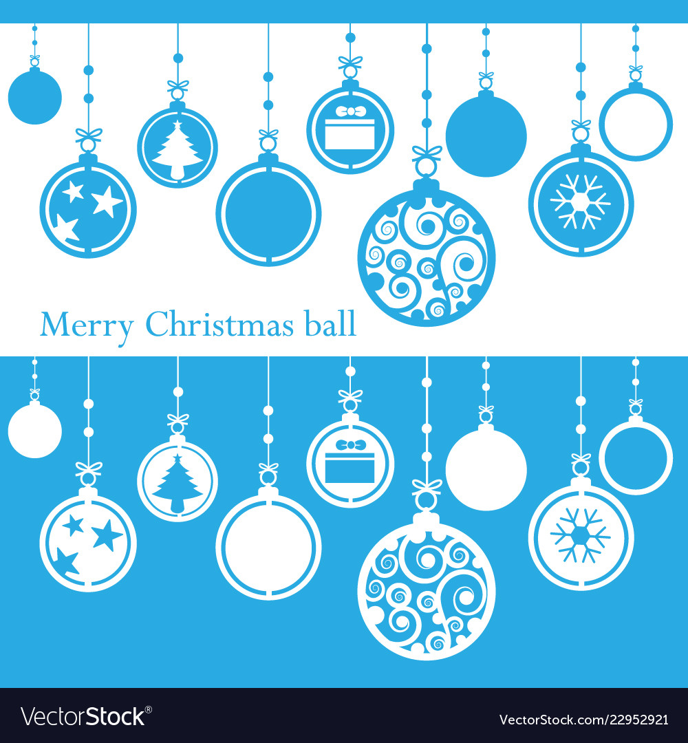 Merry christmas ball cutted from paper on blue vector image Merry christmas ball cutted from paper on blue