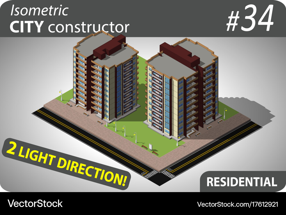 Modern isometric house Royalty Free Vector Image