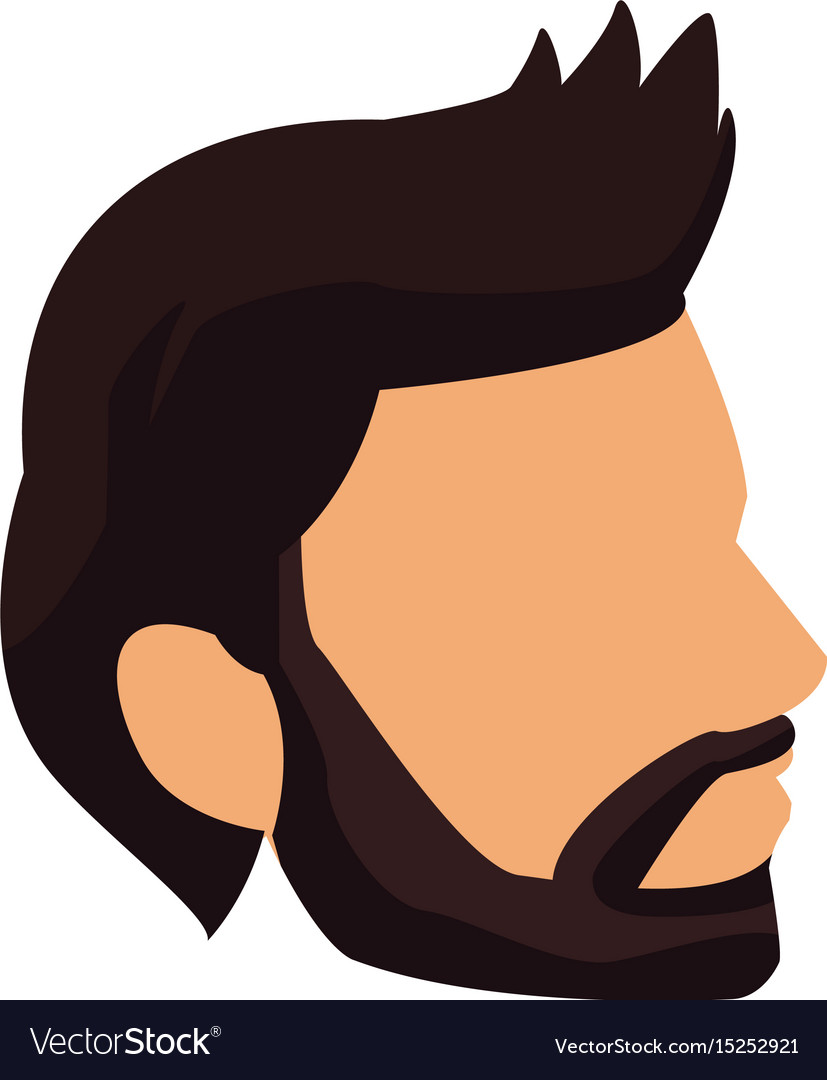 Profile young man head icon