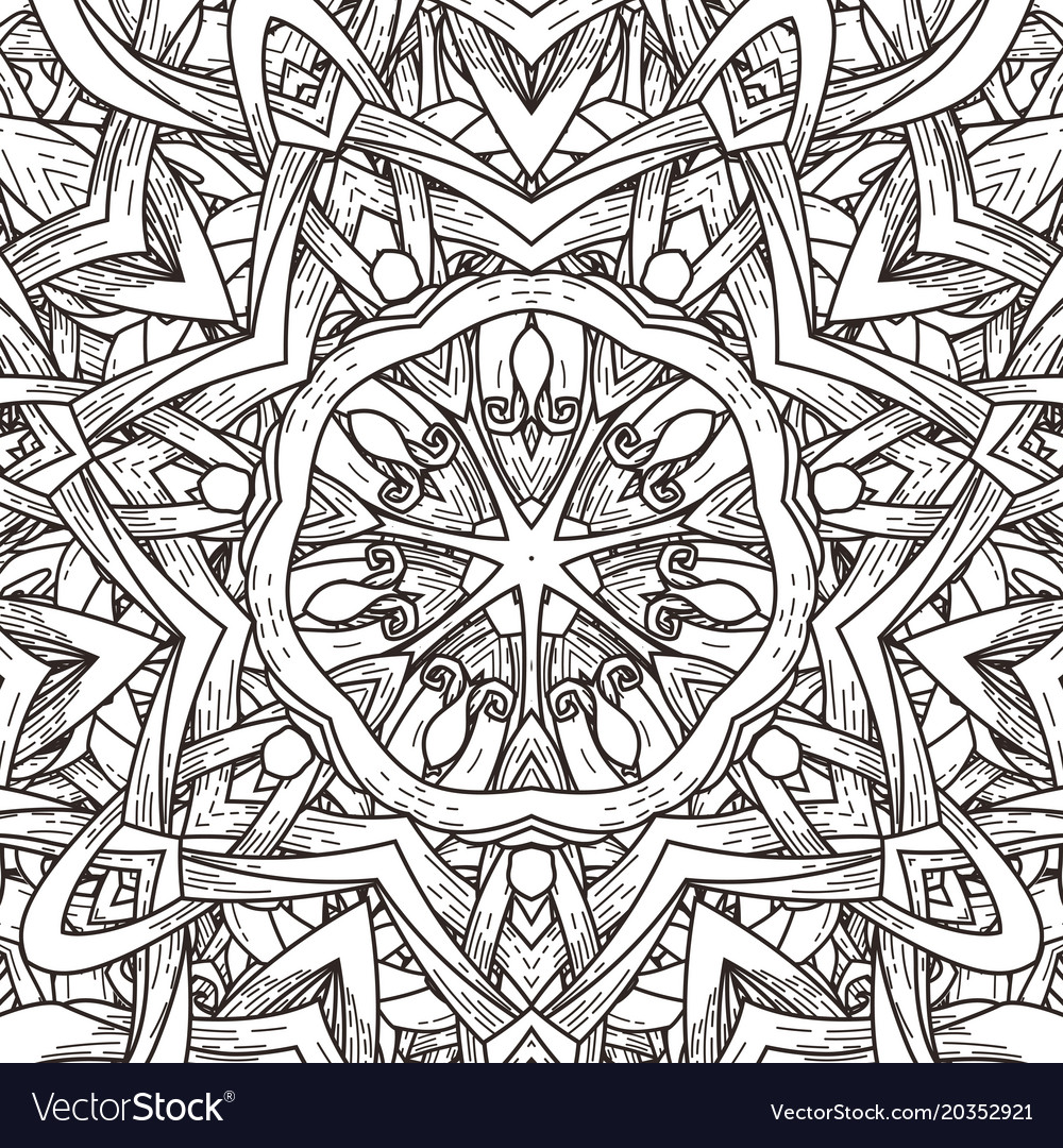 Seamless pattern in mandala style Royalty Free Vector Image