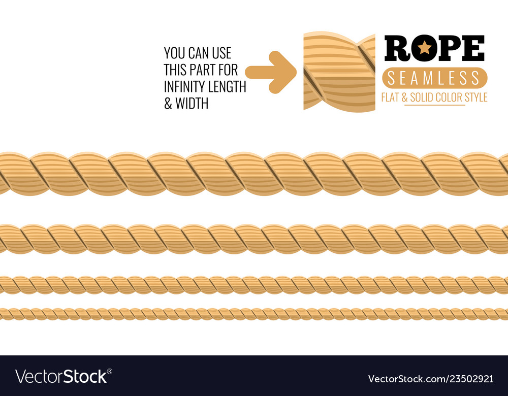 Set of rope with flat style for brush stroke Vector Image