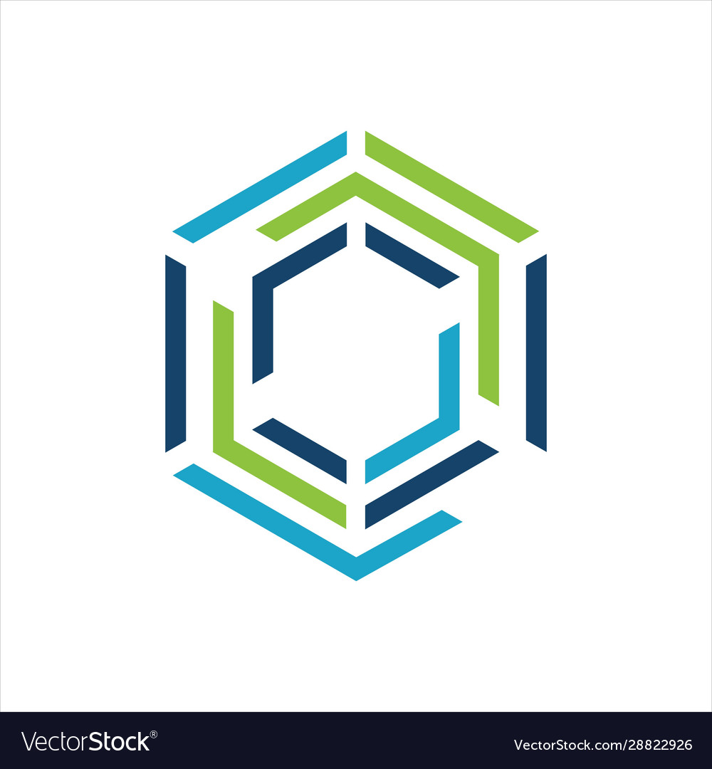 Abstract colorful geometric hexagonal logo design Vector Image