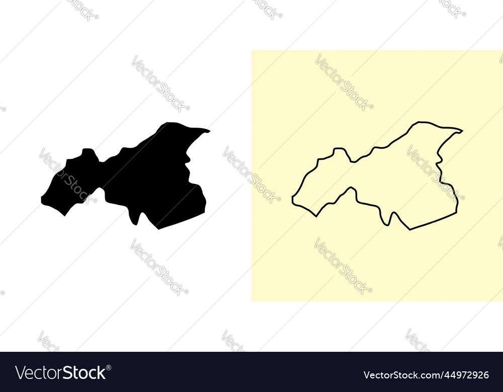 Gaziantep map turkey asia filled and outline Vector Image