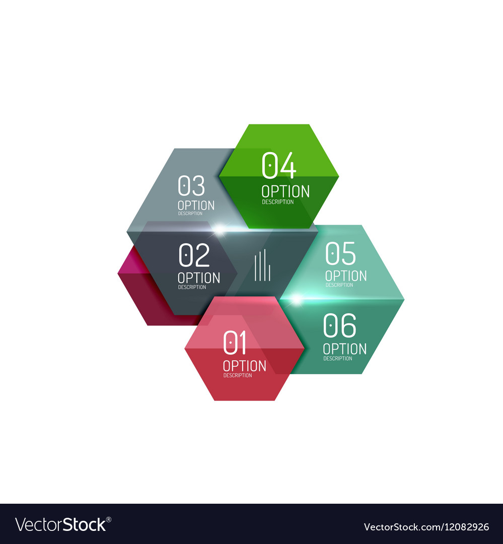 Hexagone infographic diagram templates Royalty Free Vector