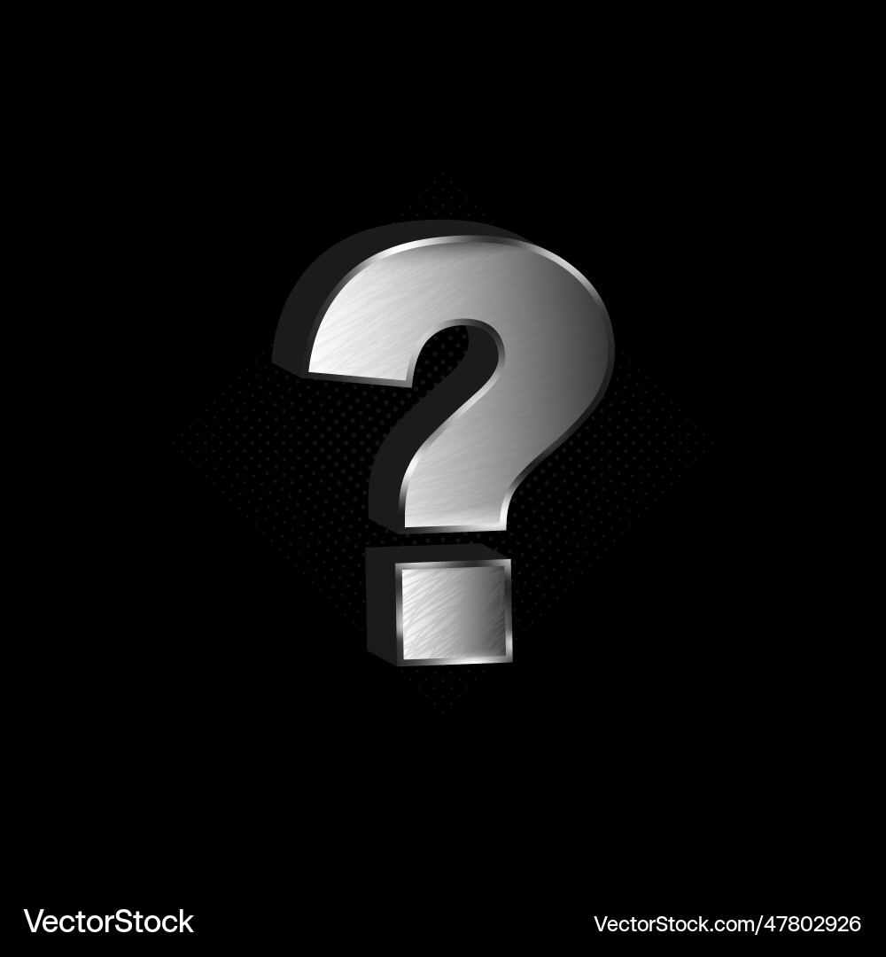 Question mark with metallic effect Royalty Free Vector Image