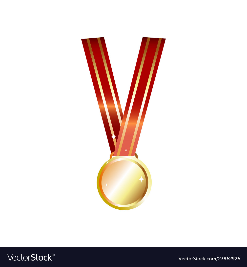 Simple shine golden medal winner prize with empty Vector Image