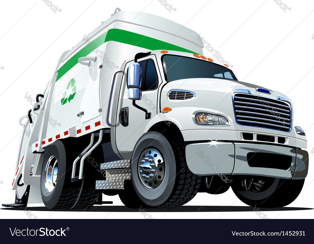 Cartoon garbage truck Royalty Free Vector Image