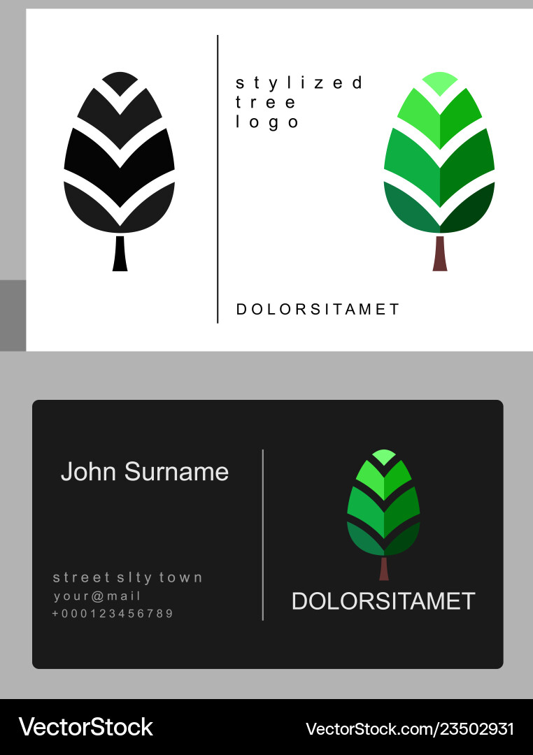 Emblem green tree Royalty Free Vector Image - VectorStock