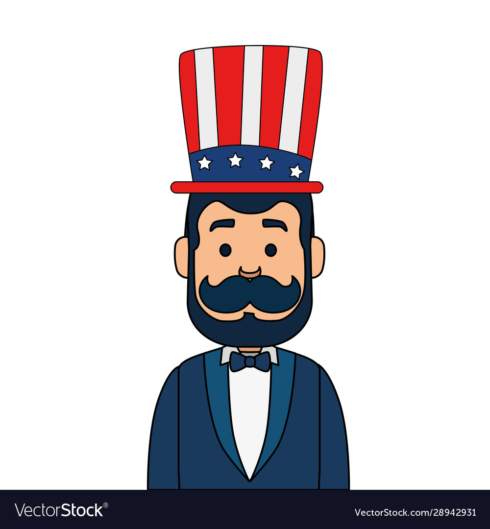 Isolated usa president man with hat design Vector Image