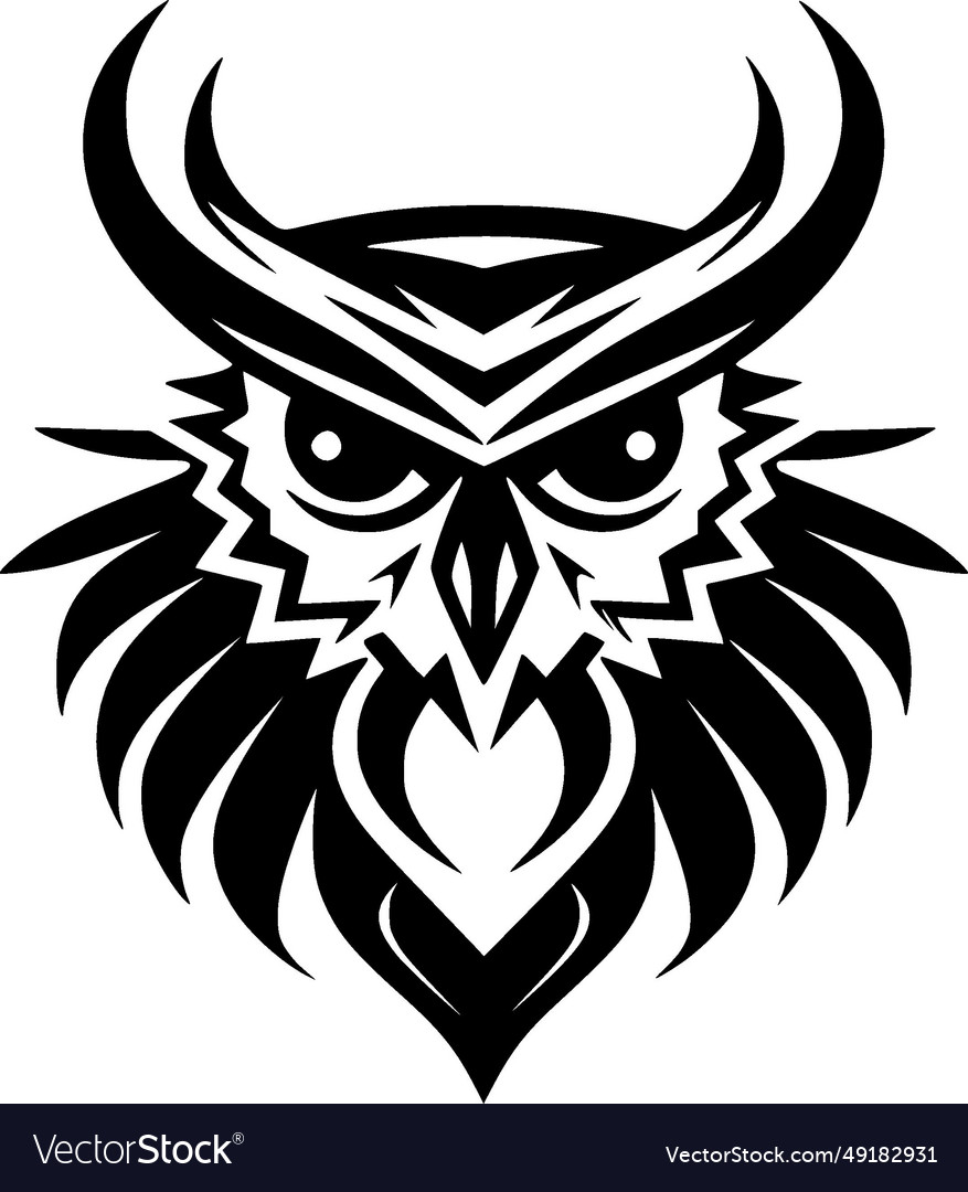 Owl - black and white Royalty Free Vector Image