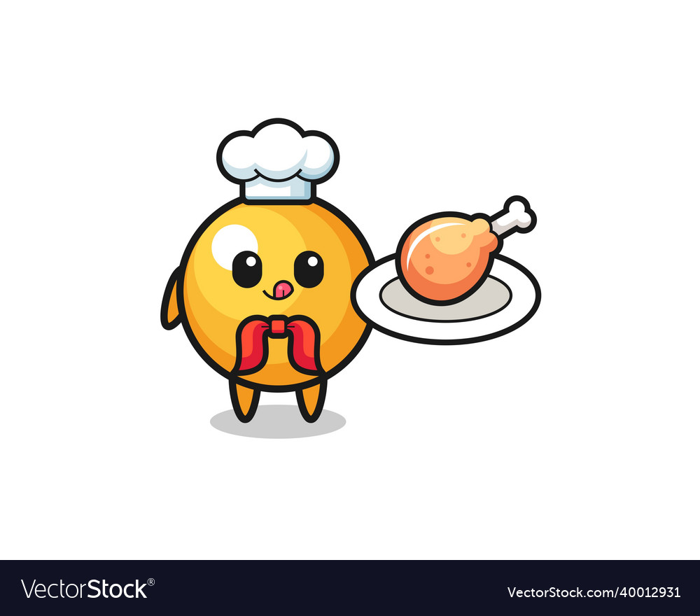 Ping pong fried chicken chef cartoon character Vector Image