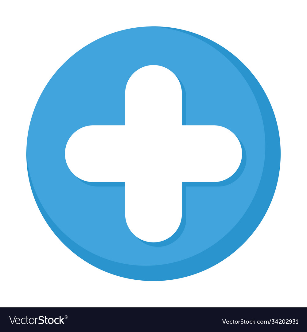 Pluss symbol button isolated icon