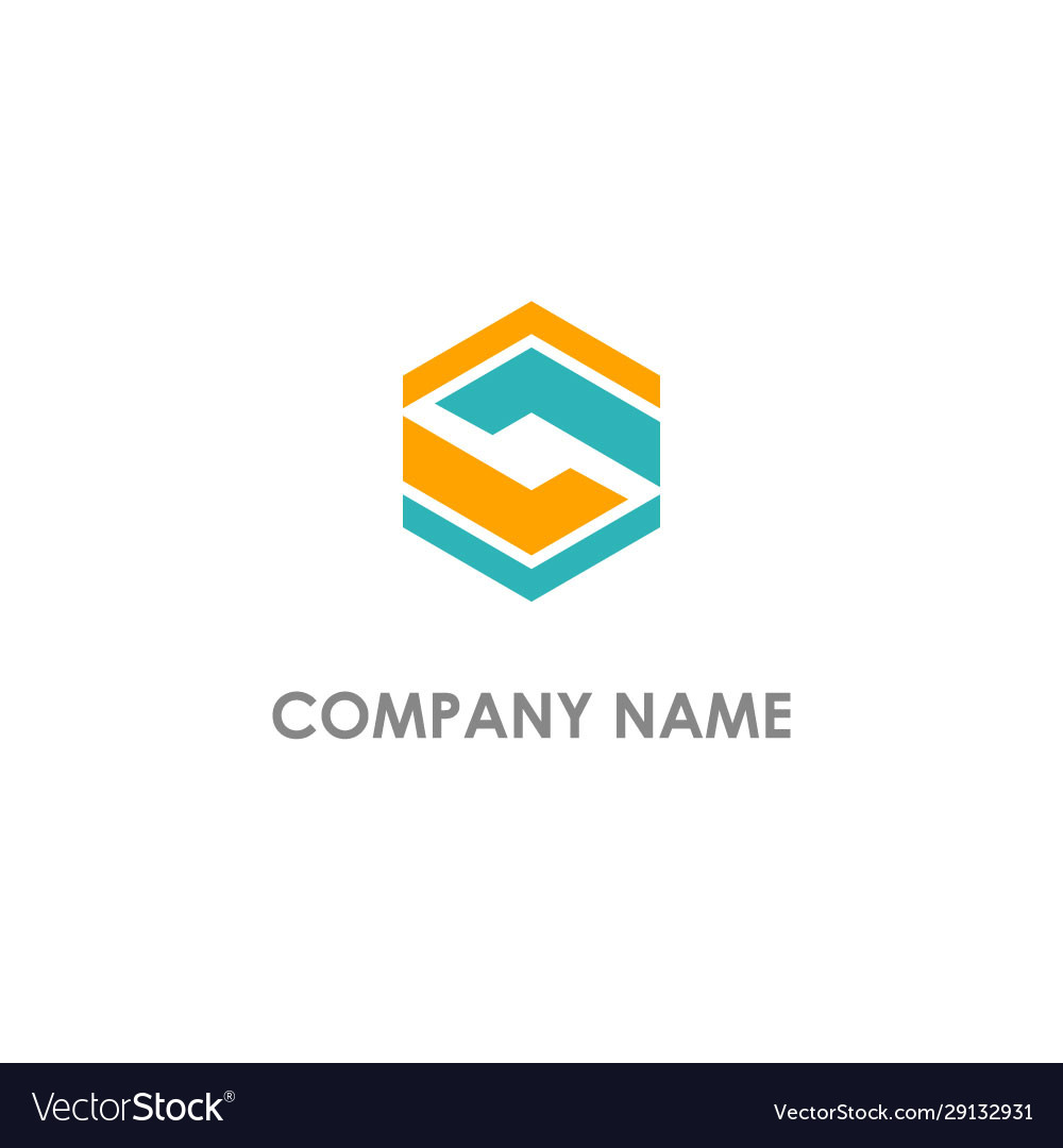 Polygon shape circle colored logo Royalty Free Vector Image