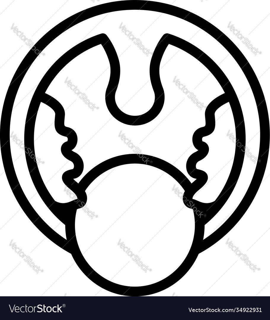 Tonsillitis Mouth Icon Outline Style Royalty Free Vector