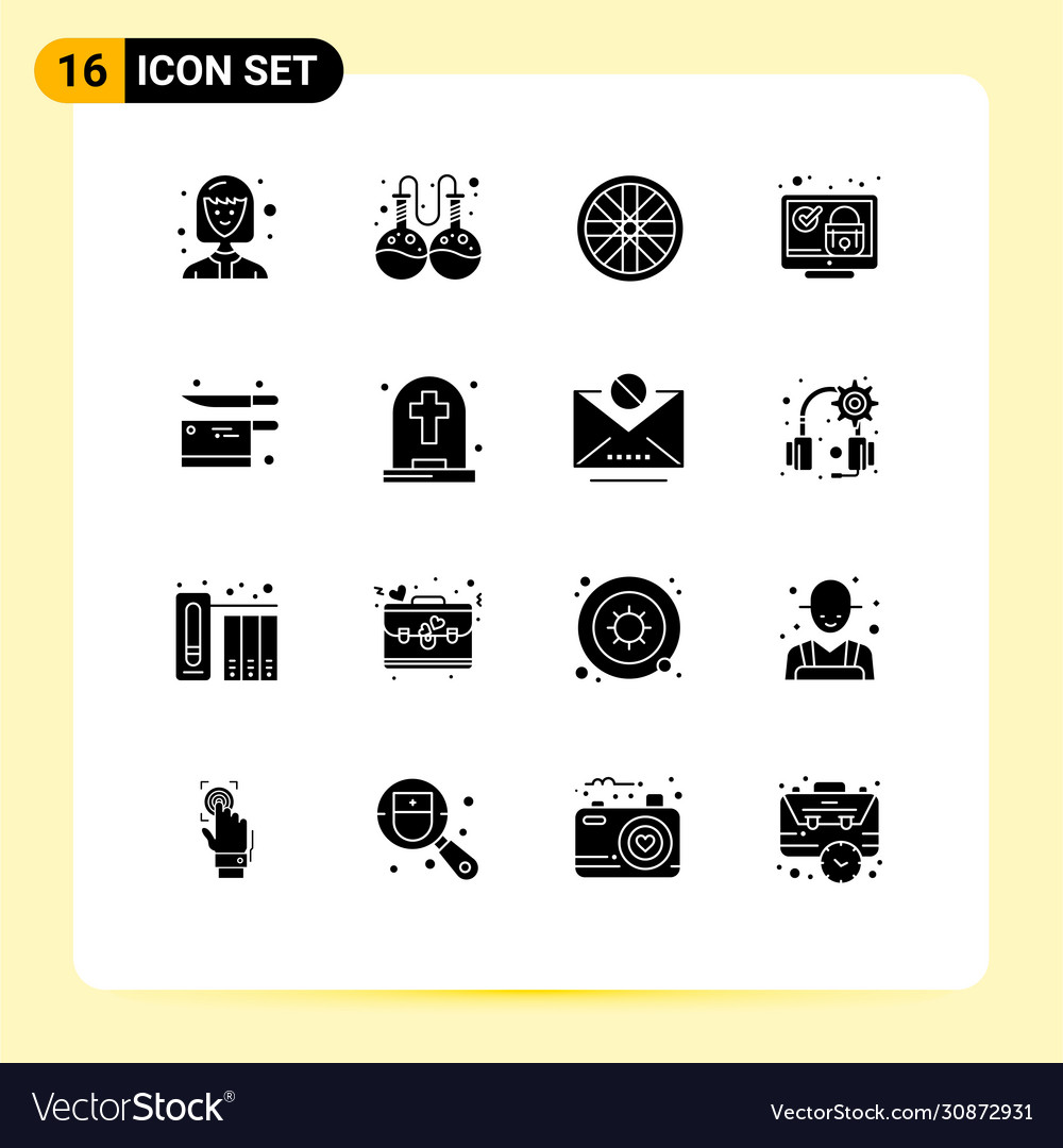 Universal icon symbols group 16 modern solid