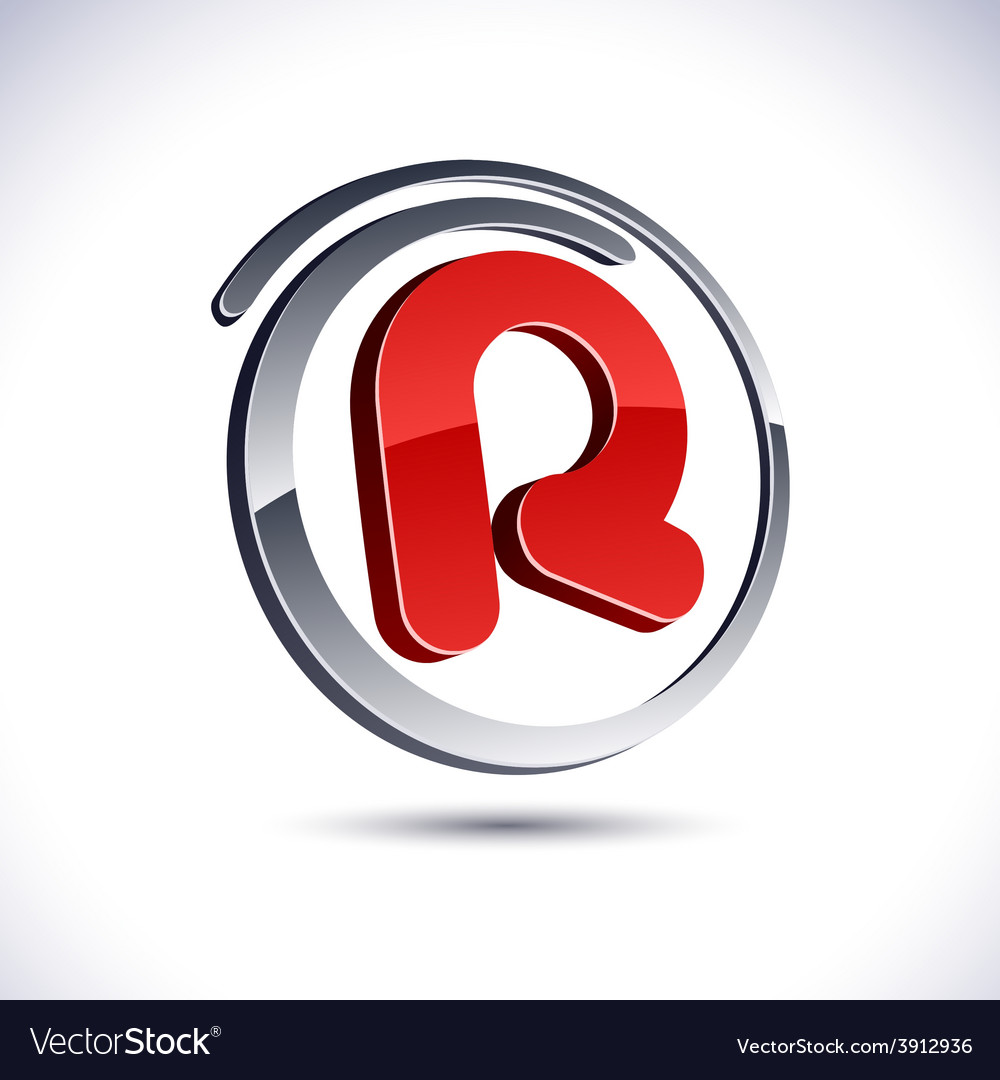 3d r letter icon