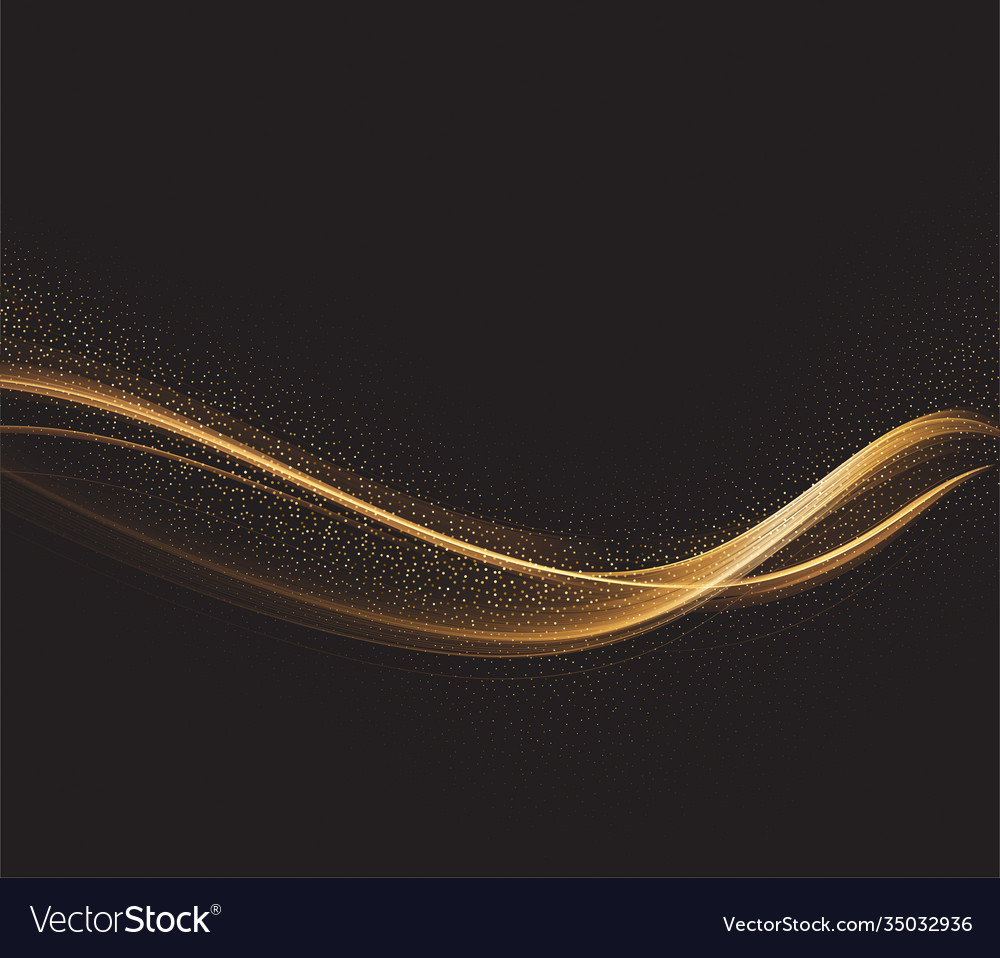 Abstract Shiny Color Gold Wave Design Element Vector Image