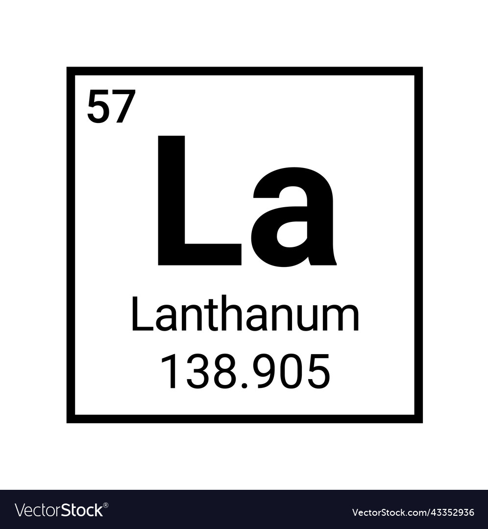 Chemistry lanthanum mendeleev element symbol atom Vector Image
