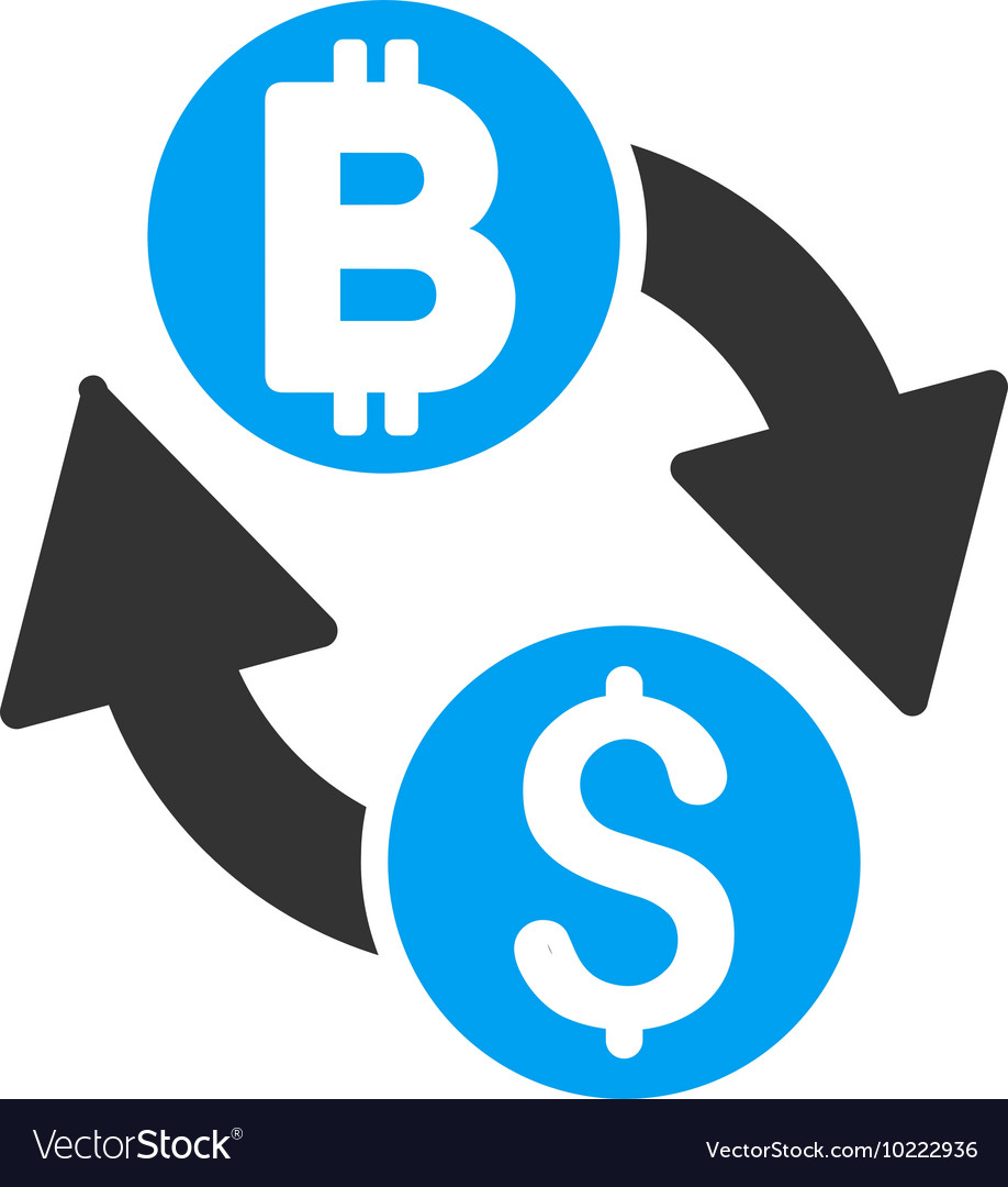 Dollar bitcoin exchange flat icon