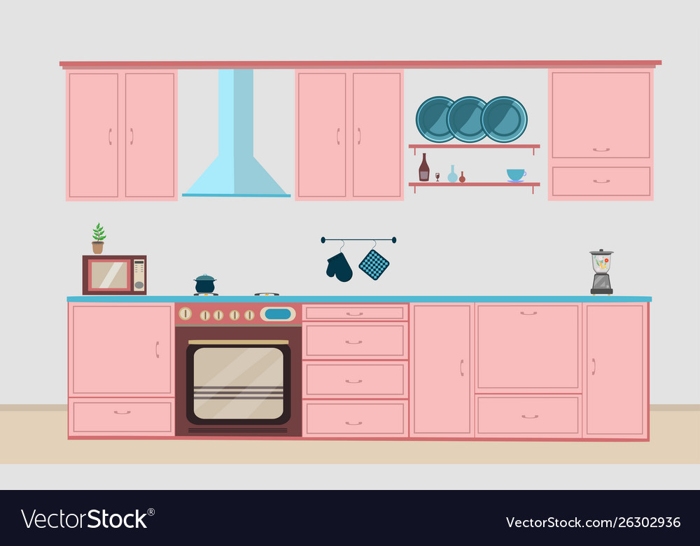 Kitchen interior dining flat