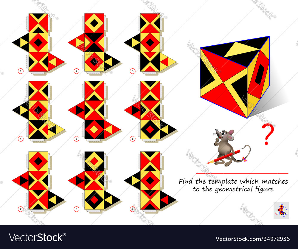 Logic Puzzle Game For Smartest Find Template Vector Image Logic Puzzle Game For Smartest Find Template Vector Image