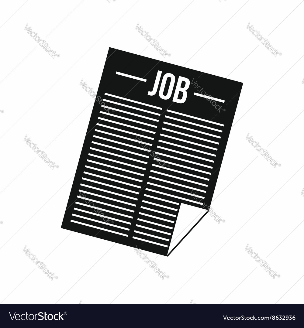 Newspaper With The Headline Job Icon Royalty Free Vector