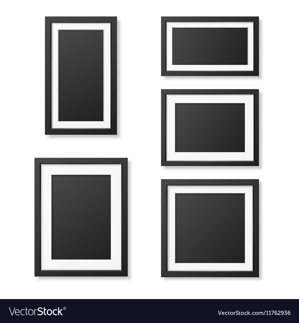 Realistic blank picture frame templates set Vector Image