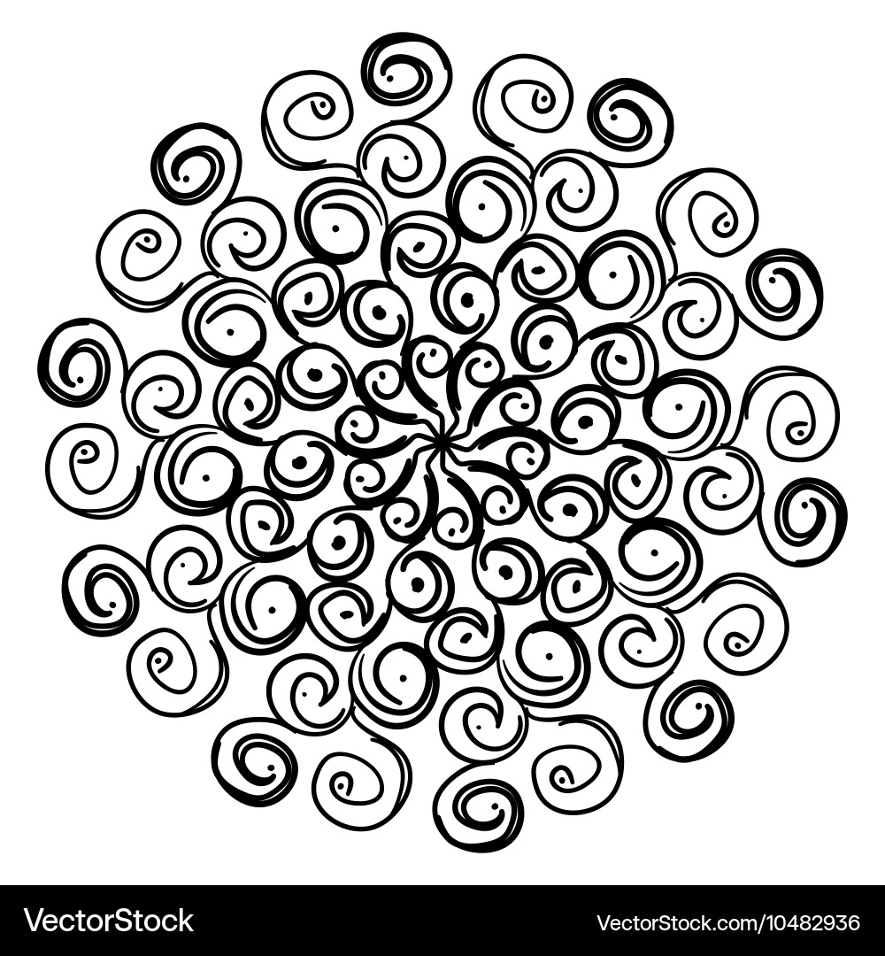 Round Ornament Pattern Snowflakes Vintage Vector Image