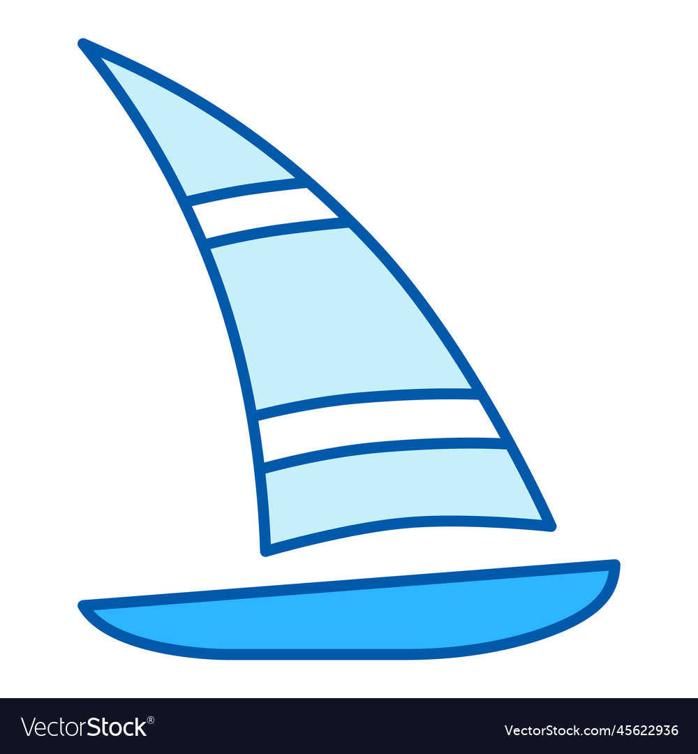 Sailboat with triangular sail Royalty Free Vector Image